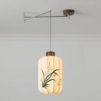 Fabric Shade Swing-Arm Pendant Lamp