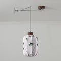 Fabric Shade Swing-Arm Pendant Lamp
