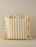 Amara Ruffle Pillow | Linen, Striped Design