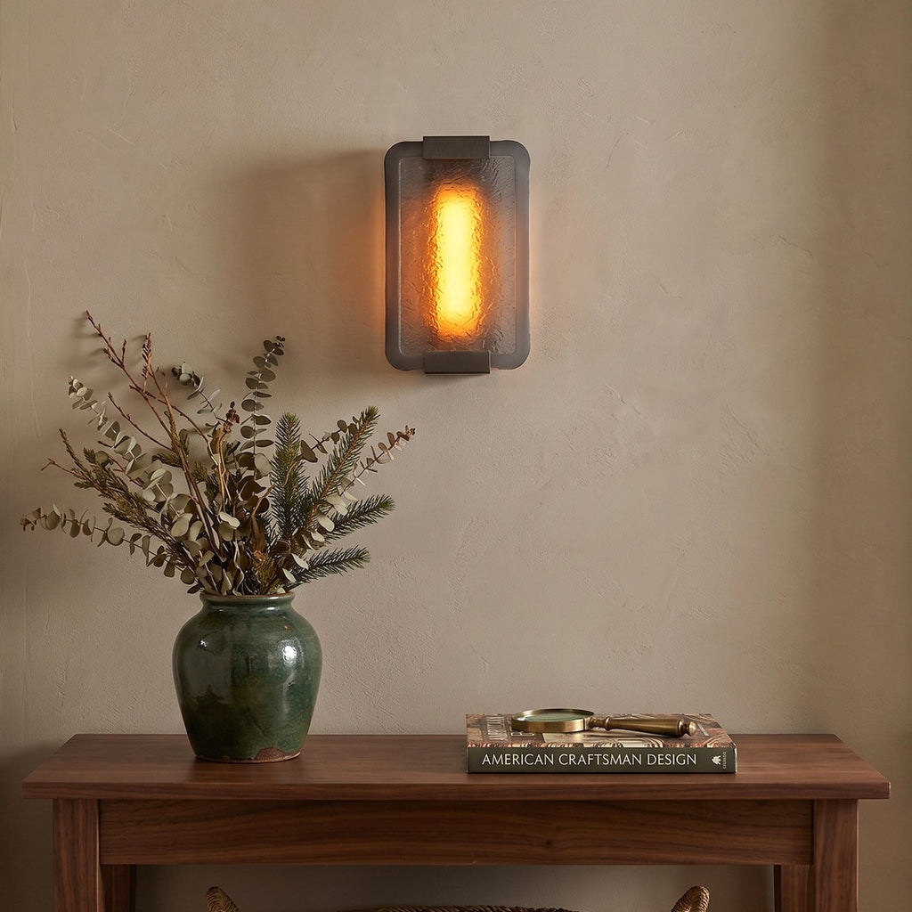Hand-Poured Textured Resin Wall Sconce