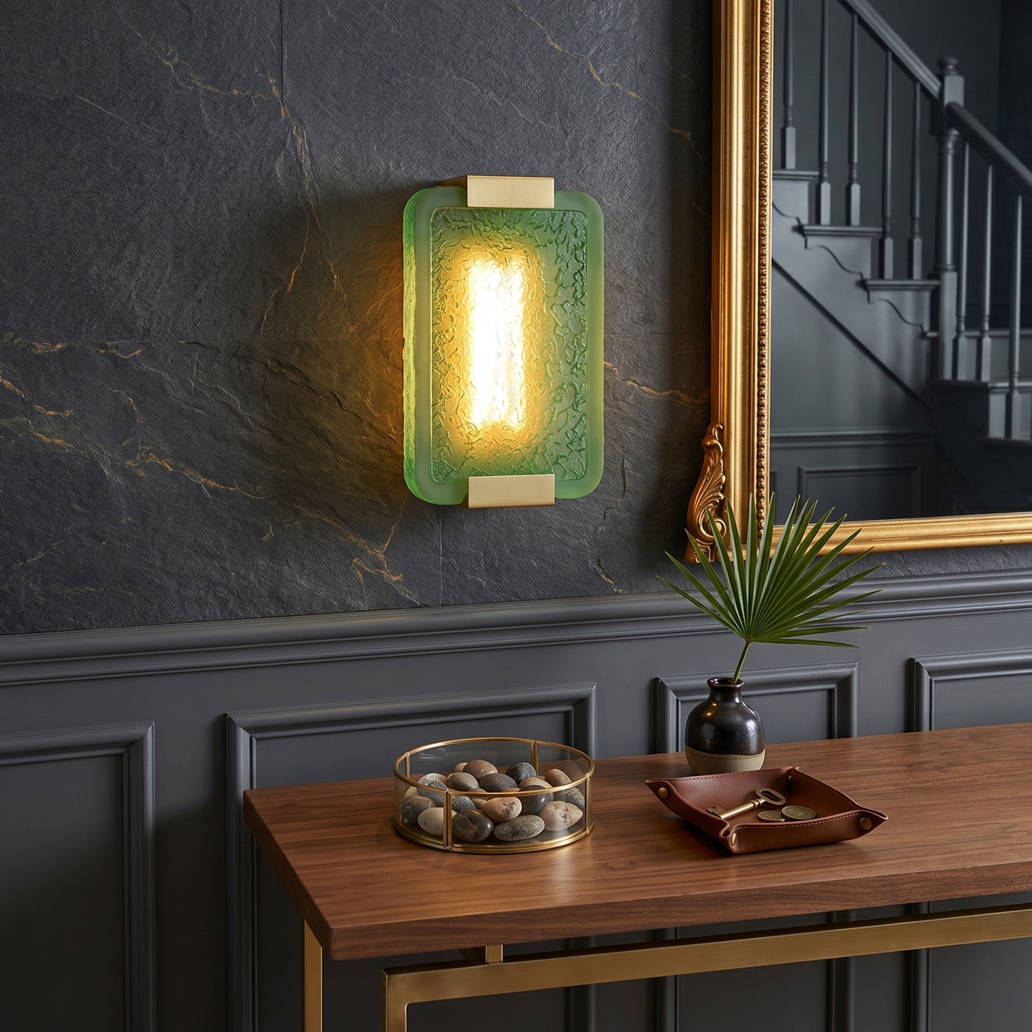 Hand-Poured Textured Resin Wall Sconce