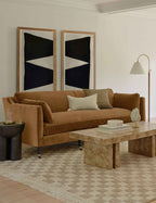 Fiora Sofa | Vintage Olive Velvet, Curved Legs