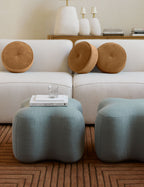Bela Velvet Disc Pillow | Piped Edges, Ribbed Siding