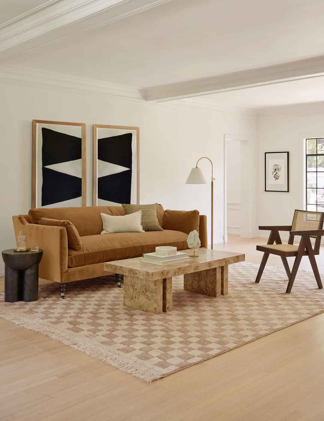 Bramble Hand-Knotted Wool Rug | Irregular Checkerboard Design