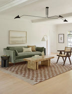 Bramble Hand-Knotted Wool Rug | Irregular Checkerboard Design