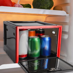 Lockable Refrigerator Storage Bin, Combination Lock, Clear Design, Ventilated Storage