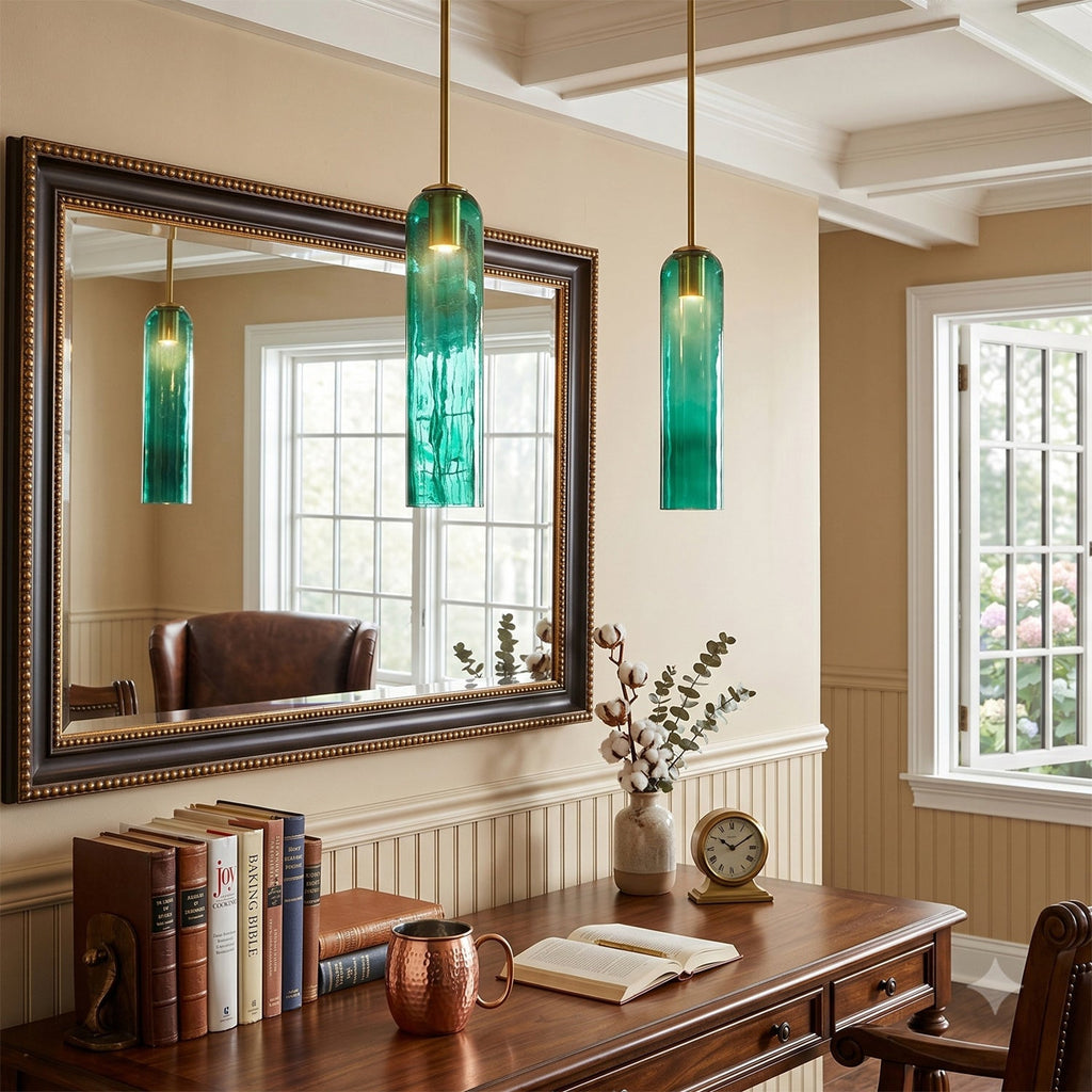 Mouth-Blown Long Tube Glass Pendant Light