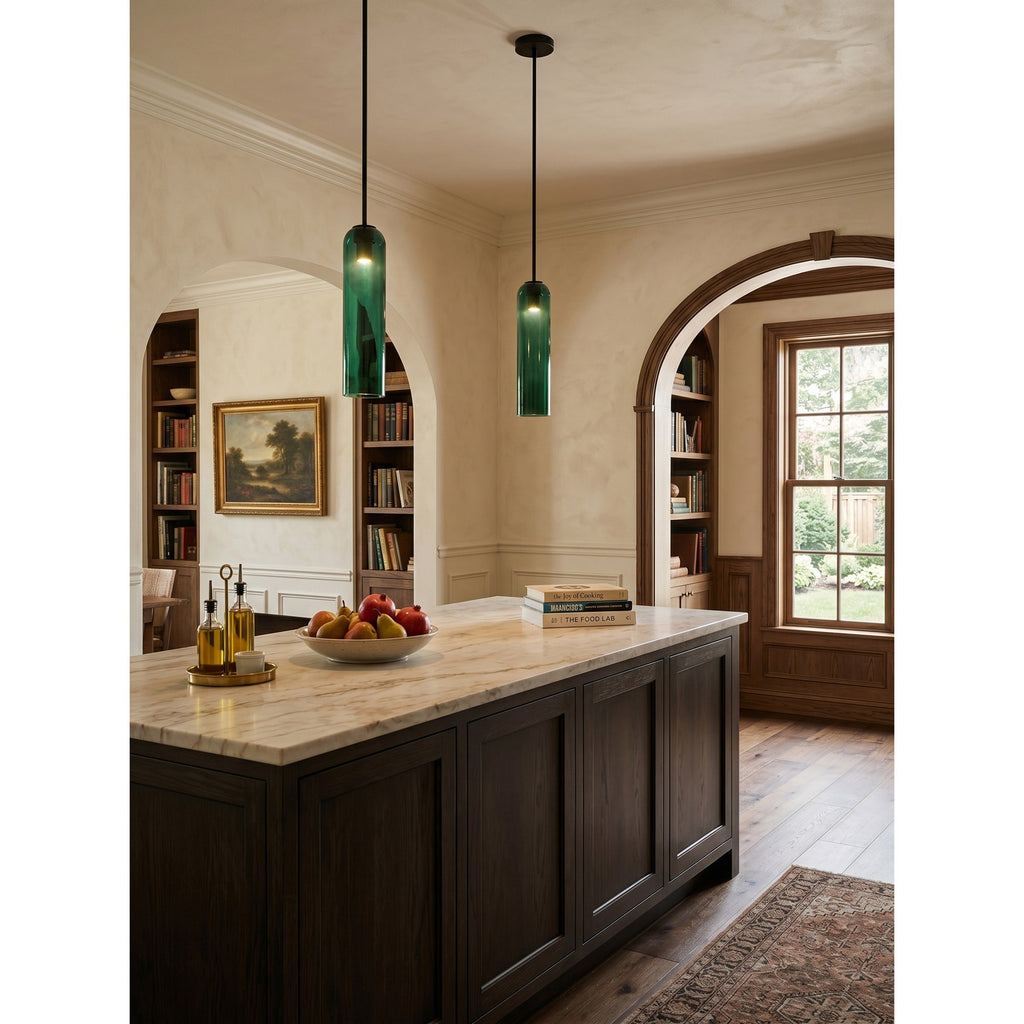 Mouth-Blown Long Tube Glass Pendant Light