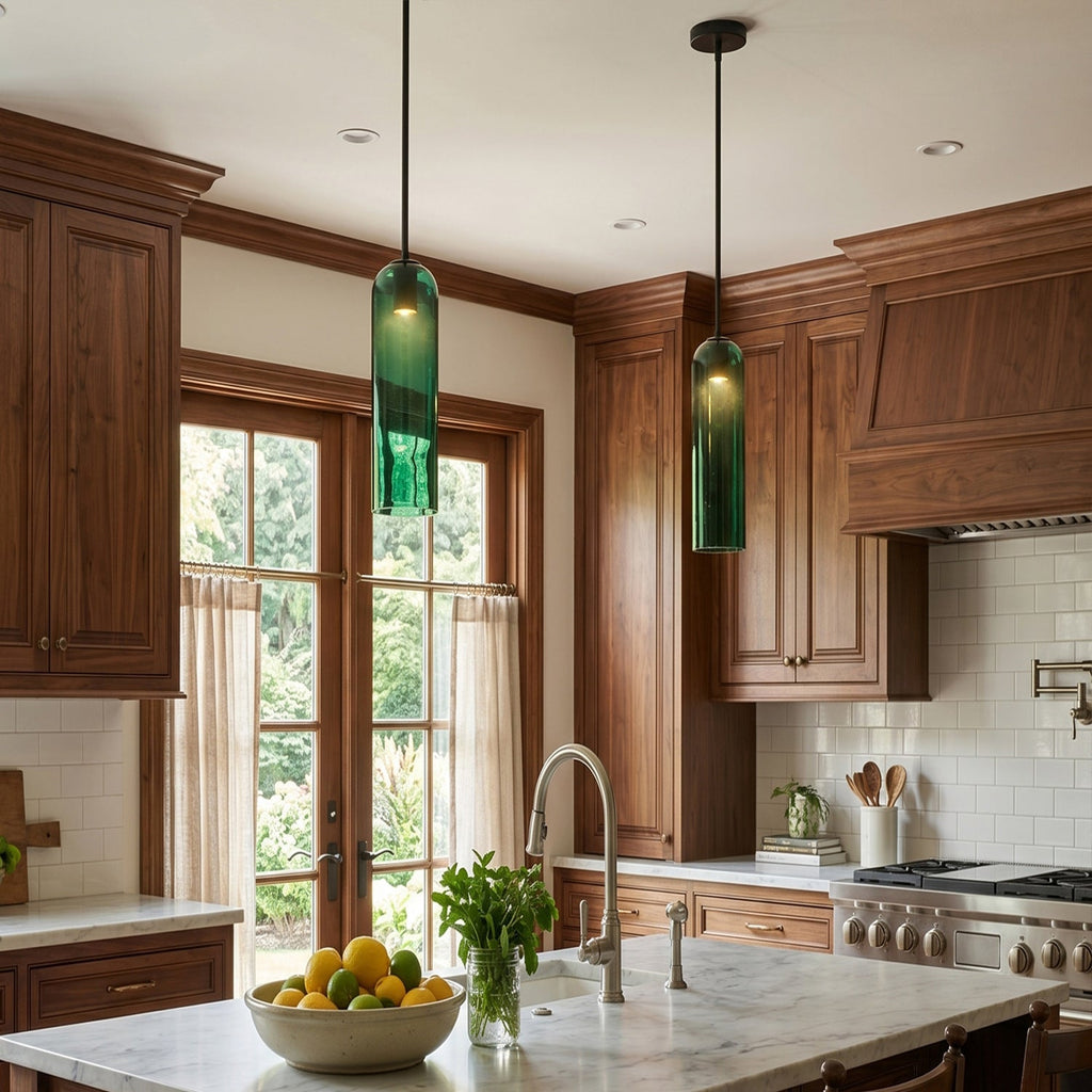 Mouth-Blown Long Tube Glass Pendant Light