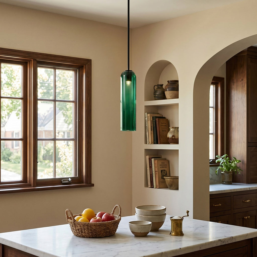 Mouth-Blown Long Tube Glass Pendant Light
