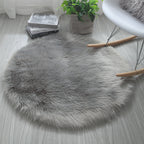 Round Plush Carpet Soft Polyester Fiber Nordic Style Machine Washable