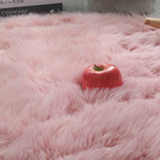 Round Plush Carpet Soft Polyester Fiber Nordic Style Machine Washable