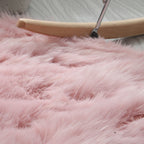 Round Plush Carpet Soft Polyester Fiber Nordic Style Machine Washable