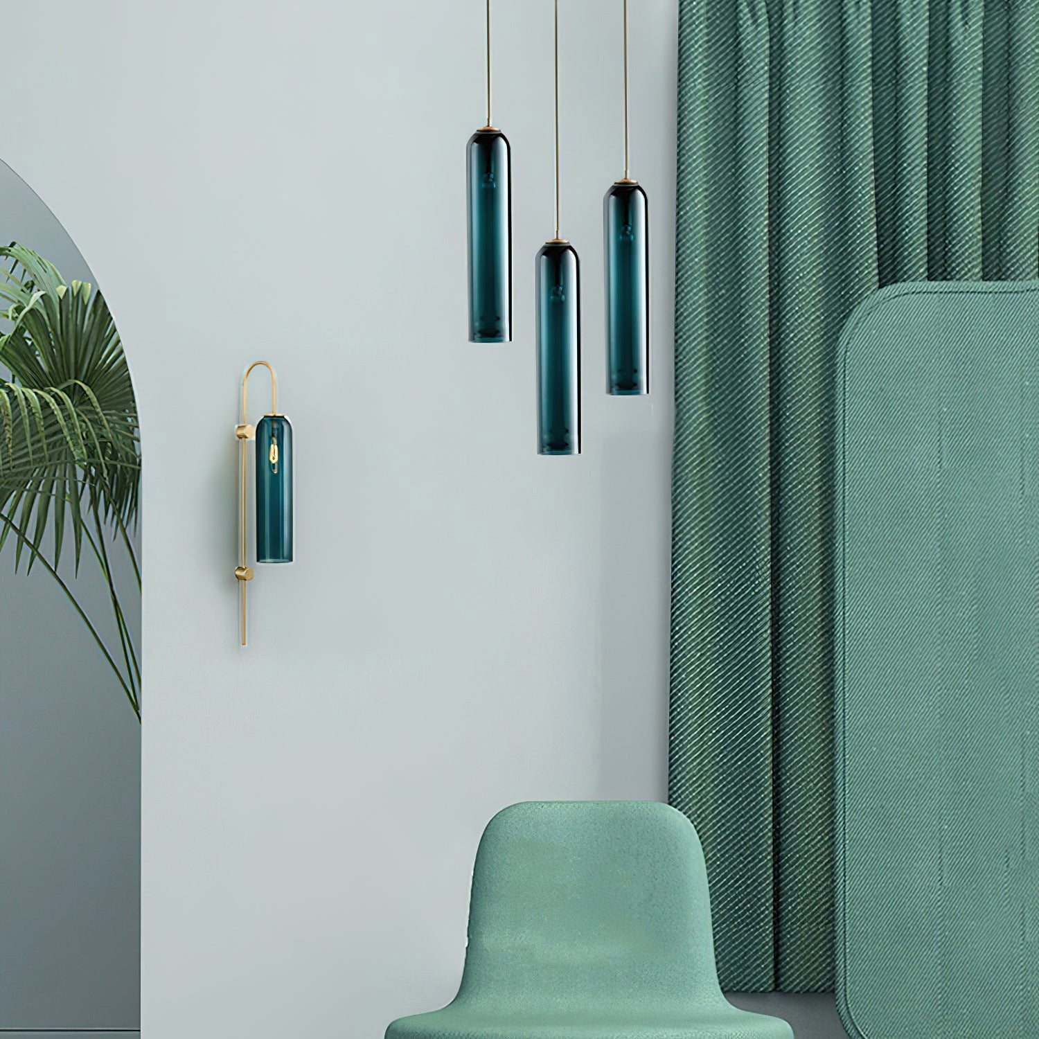Mouth-Blown Long Tube Glass Pendant Light