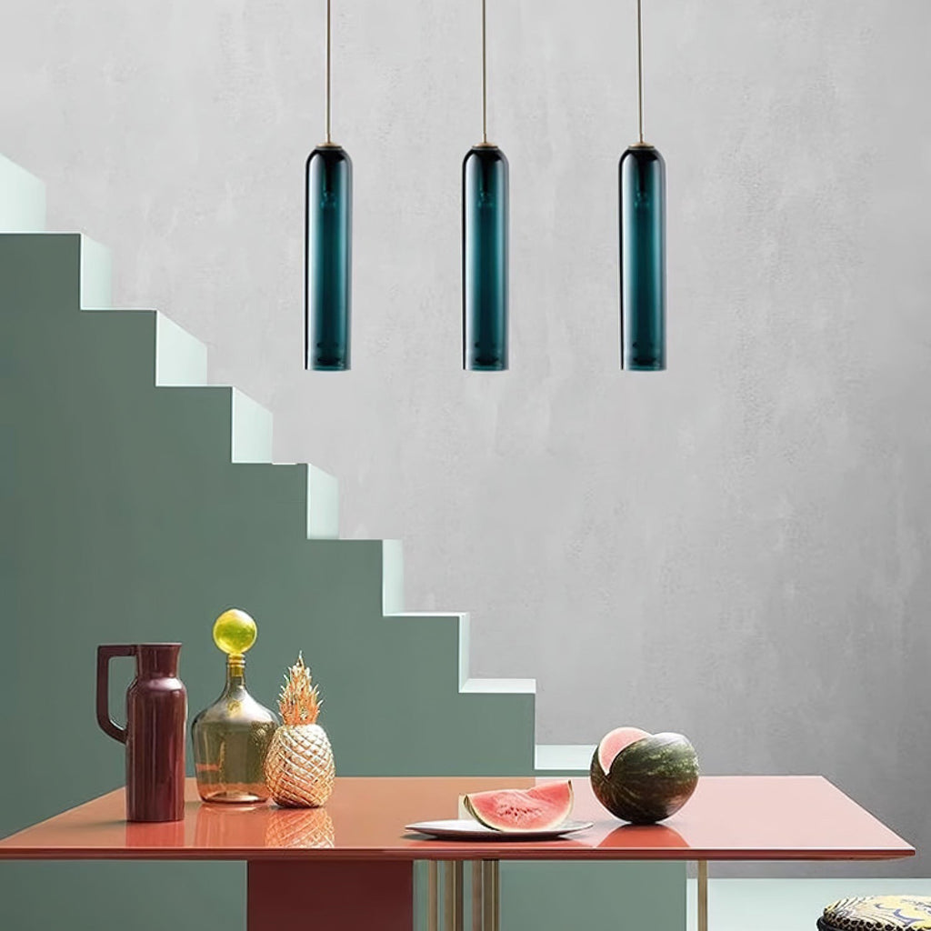 Mouth-Blown Long Tube Glass Pendant Light