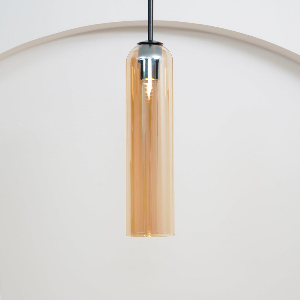 Mouth-Blown Long Tube Glass Pendant Light