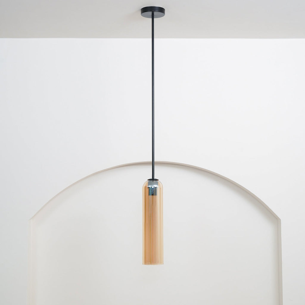 Mouth-Blown Long Tube Glass Pendant Light