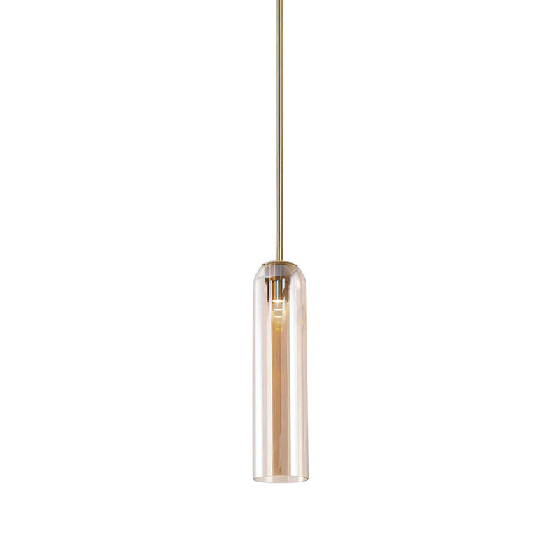Mouth-Blown Long Tube Glass Pendant Light