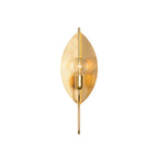Brass Leaf Exposed-Bulb Wall Sconce