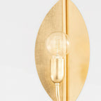 Brass Leaf Exposed-Bulb Wall Sconce