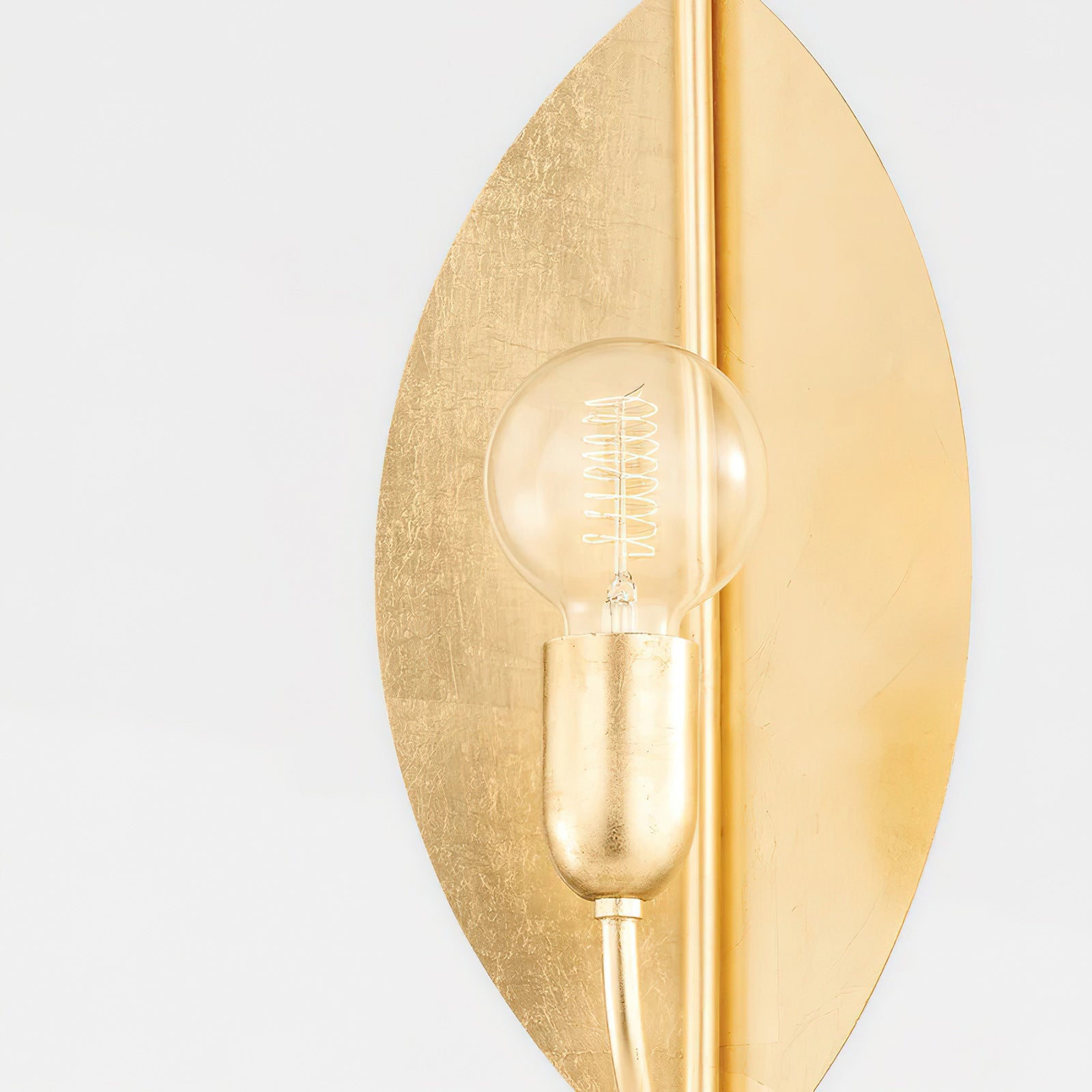 Brass Leaf Exposed-Bulb Wall Sconce