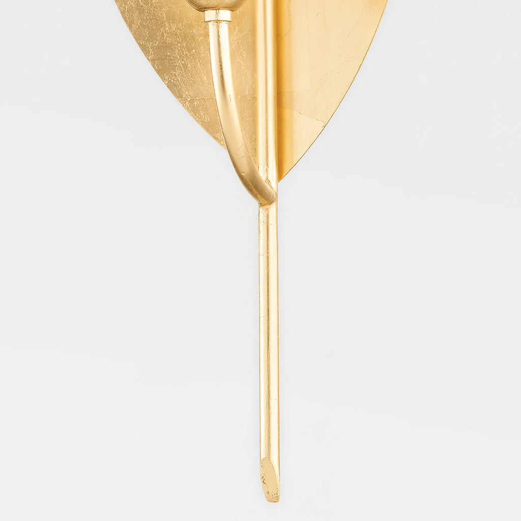 Brass Leaf Exposed-Bulb Wall Sconce