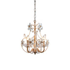 Curved Crystal 4-Light Iron Chandelier