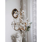 Curved Crystal 4-Light Iron Chandelier
