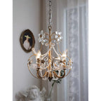 Curved Crystal 4-Light Iron Chandelier