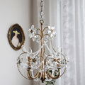 Curved Crystal 4-Light Iron Chandelier