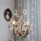 Curved Crystal 4-Light Iron Chandelier