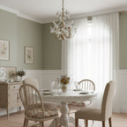 Curved Crystal 4-Light Iron Chandelier
