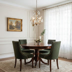 Curved Crystal 4-Light Iron Chandelier