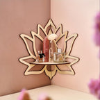 LotusForm: Modern Wall Shelf – Stable, Stylish & Floating in Floral Design for Office & Home