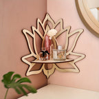 LotusForm: Modern Wall Shelf – Stable, Stylish & Floating in Floral Design for Office & Home