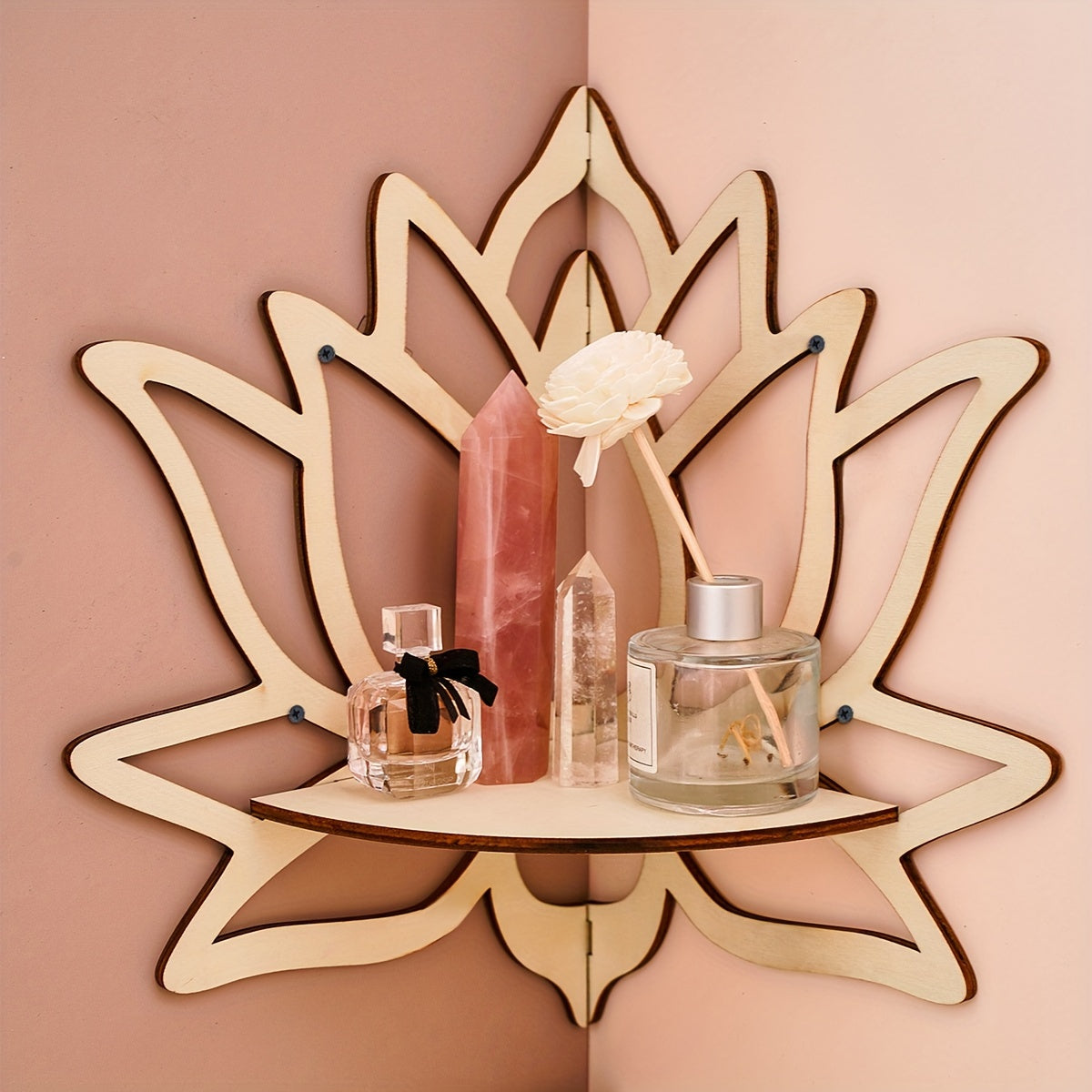 LotusForm: Modern Wall Shelf – Stable, Stylish & Floating in Floral Design for Office & Home