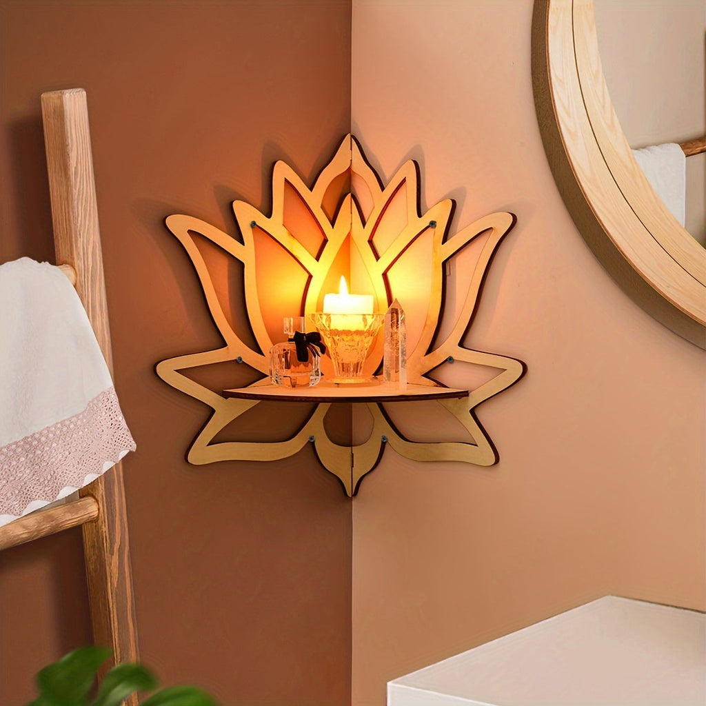 LotusForm: Modern Wall Shelf – Stable, Stylish & Floating in Floral Design for Office & Home