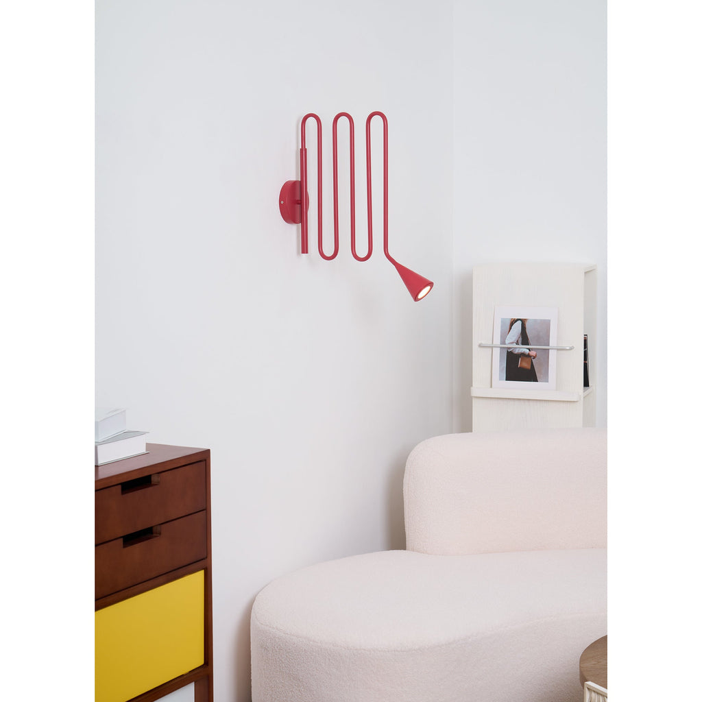 Curved Instrument-Inspired Metal Wall Lamp