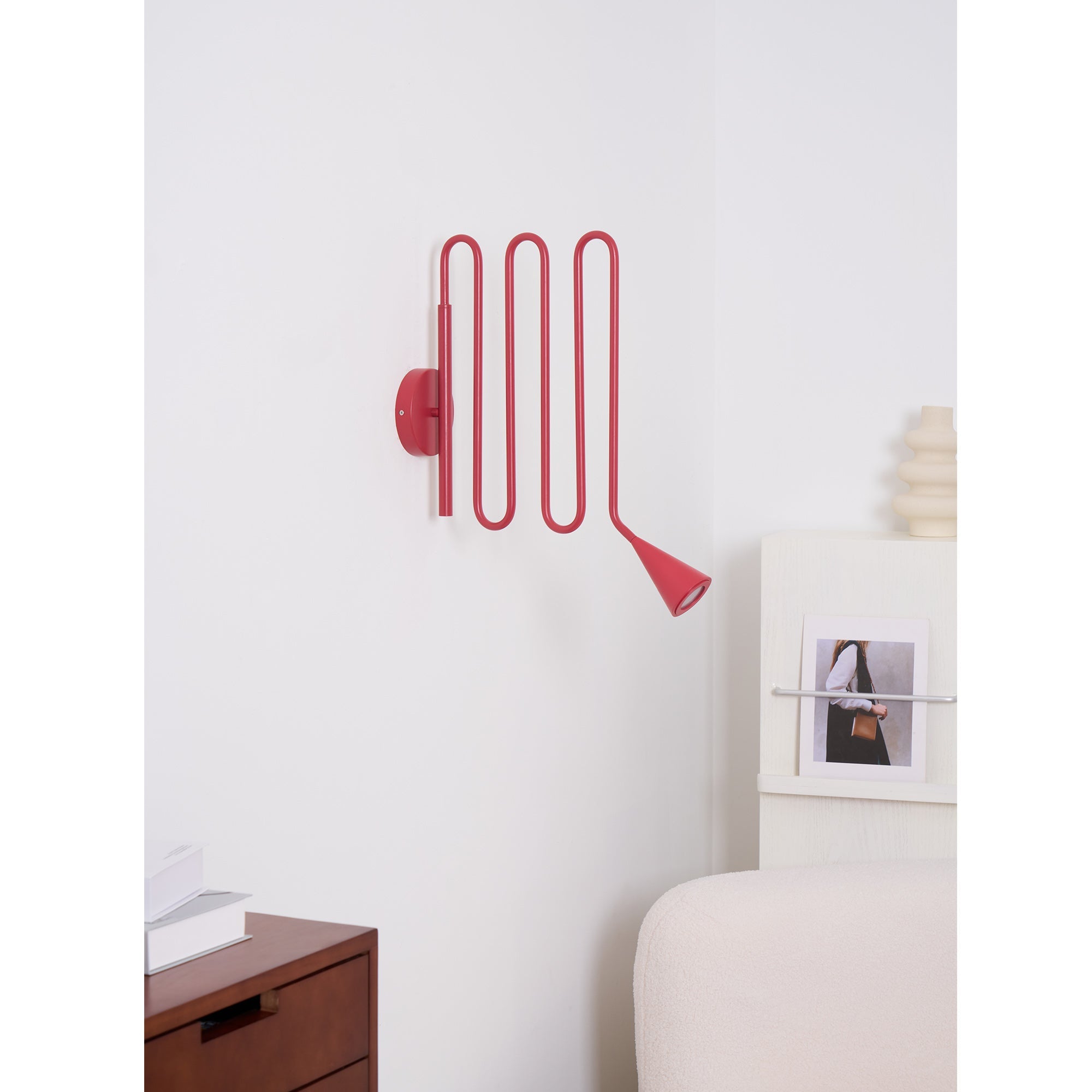 Curved Instrument-Inspired Metal Wall Lamp