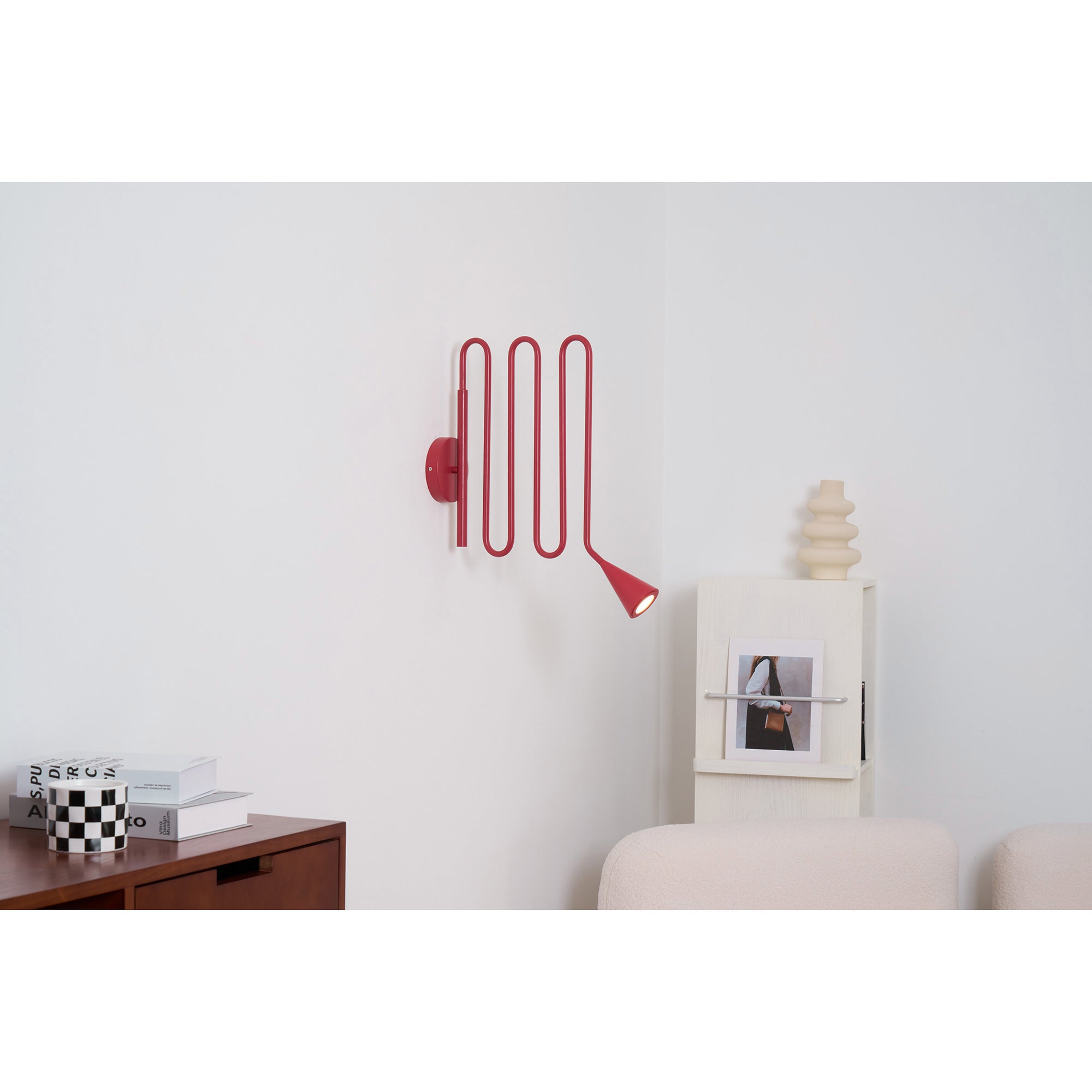 Curved Instrument-Inspired Metal Wall Lamp