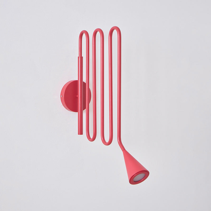 Curved Instrument-Inspired Metal Wall Lamp
