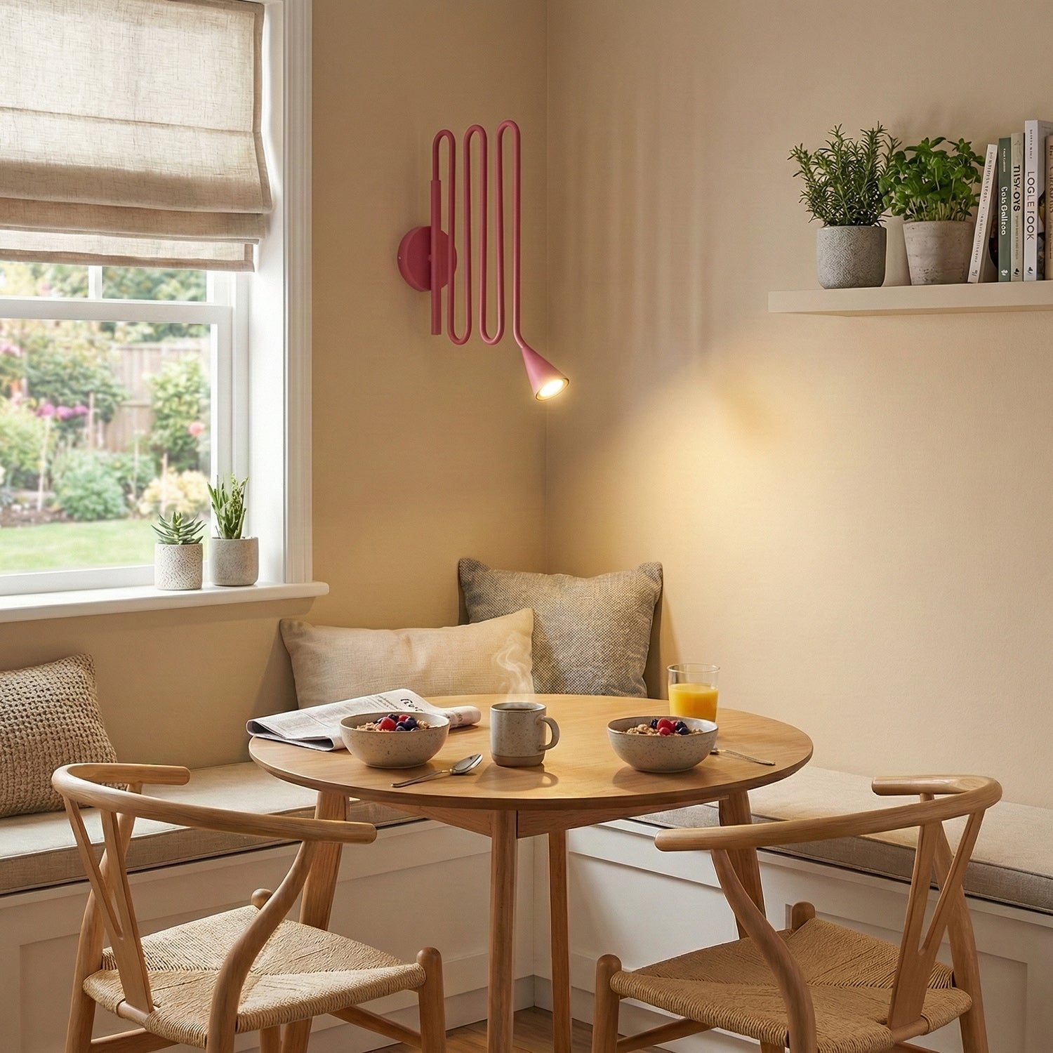 Curved Instrument-Inspired Metal Wall Lamp