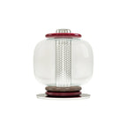 Ringed Glass Globe Perforated Cylinder Table Lamp