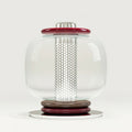 Ringed Glass Globe Perforated Cylinder Table Lamp