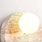 Travertine Moon Disc Wabi-Sabi Wall Lamp