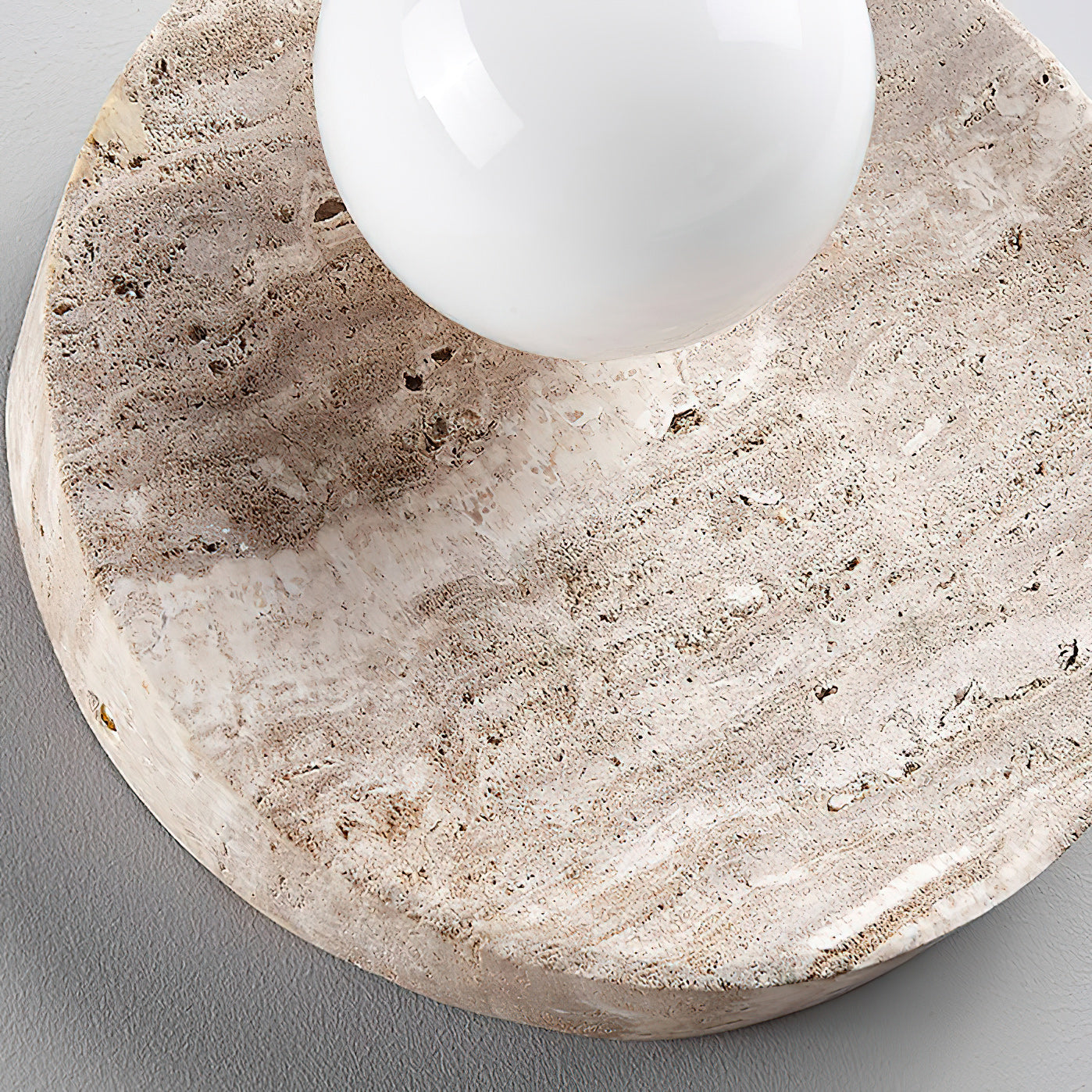 Travertine Moon Disc Wabi-Sabi Wall Lamp
