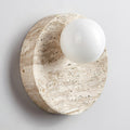 Travertine Moon Disc Wabi-Sabi Wall Lamp