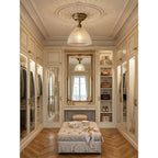 Prismatic Glass Dome Antique Brass Semi-Flush Ceiling Light