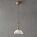 Prismatic Glass Dome Antique Brass Pendant Light