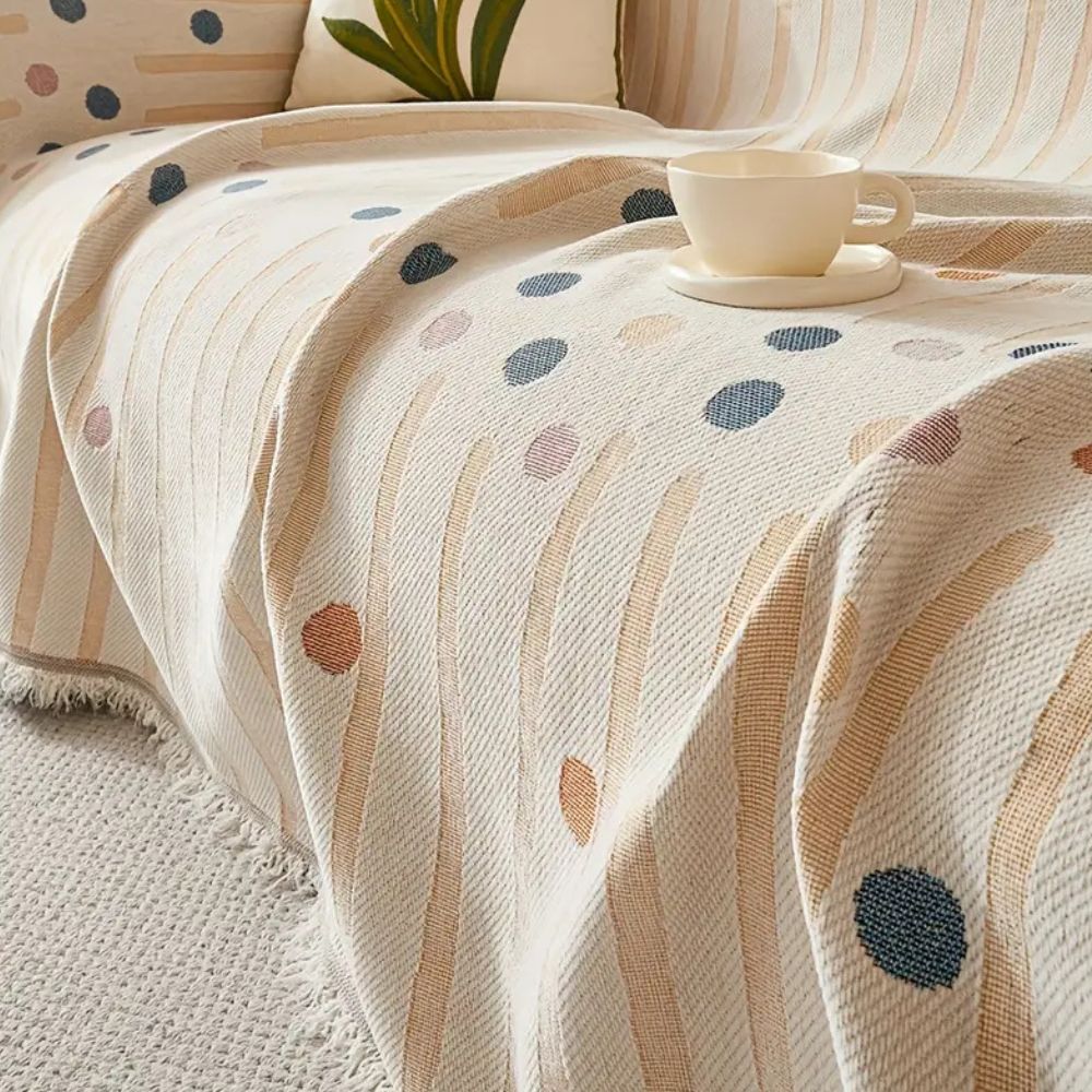AirBlossom: Sofa Cover in Chenille Boho Design with Decorative Texture & Cozy Comfort – for Sofa & Living Room